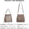 Kattee Woven Leather Bucket Bags for Women, Drawstring Crossbody Hobo Purses and Shoulder Handbags with 2 Straps(Khaki)