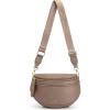 Kattee Crossbody Bag Bum Bags for Women, Leather Fanny Packs Belt Bag, Spacious Sling Purses for Women with RFID Blocking, Black(Khaki)