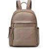 Kattee Genuine Leather Backpack Purse for Women Multi-functional Elegant Daypack Soft Leather Shoulder Bag Shopping Trip, Medium, Brown(Khaki)