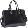 Kattee Genuine Leather Briefcase for Women, Large Capacity Laptop Bag with Luggage Tag(Black)