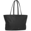 Kattee Genuine Leather Tote Bags for Women, Soft Shoulder Purses and Handbags Zipper Totes Travel Work Extra Large(Black)