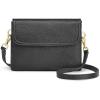 Kattee Leather Crossbody Bag for Women, Small Cross Body Shoulder Bags Purse for Women Trendy Designer Handbag(Black)