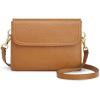 Kattee Leather Crossbody Bag for Women, Small Cross Body Shoulder Bags Purse for Women Trendy Designer Handbag(Brown)