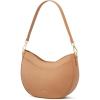 Kattee Leather Crossbody Bags for Women, Small Purses and Handbags, Soft Hobo Shoulder Satchel with Zipper Closure(Light Tan)
