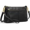 Kattee Leather Crossbody Bags for Women, Small Wristlet Purses for Women(Black)