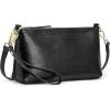 Kattee Leather Crossbody Bags for Women Trendy, Small Shoulder Purses and Handbags, Clutch Wristlet Wallet with 2 Straps(Black)