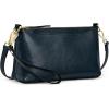 Kattee Leather Crossbody Bags for Women Trendy, Small Shoulder Purses and Handbags, Clutch Wristlet Wallet with 2 Straps(Dark Blue)