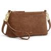 Kattee Leather Crossbody Bags for Women Trendy, Small Shoulder Purses and Handbags, Clutch Wristlet Wallet with 2 Straps(Suede Coffee)
