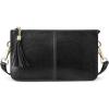 Kattee Leather Crossbody Bags for Women Trendy, Small Shoulder Purses and Handbags with Adjustable Strap(Black)