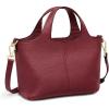 Kattee Leather Handbags and Purses for Women, Small Crossbody Bags for Women Cross Body Purses with Top Handle(Wine Red)