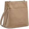 Kattee Leather Handbags for Women, Soft Shoulder Tote Crossbody Purses Bucket Bags with 2 Detachable Straps(Apricot)