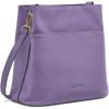 Kattee Leather Handbags for Women, Soft Shoulder Tote Crossbody Purses Bucket Bags with 2 Detachable Straps(Lavender Purple)
