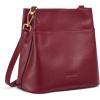 Kattee Leather Handbags for Women, Soft Shoulder Tote Crossbody Purses Bucket Bags with 2 Detachable Straps(Wine Red)