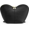 Kattee Leather Makeup Bag, Travel Large capacity Comestic Bag for Women, Heart Shaped Portable Organizer Toiletry Bag for Working, Black(Black)