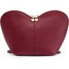 Kattee Leather Makeup Bag, Travel Large capacity Comestic Bag for Women, Heart Shaped Portable Organizer Toiletry Bag for Working, Black(Wine Red)