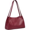 Kattee Leather Purses and Handbags for Women, Soft Genuine Leather Shoulder Hobo Bags with Top Magnetic Snap Closure(Wine Red)