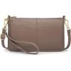 Kattee Leather Small Crossbody Shoulder Bags Purse for Women Trendy, Designer Handbag Pouch Clutch with Wristlet(Khaki)