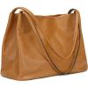 Kattee Leather Tote Bags for Women, Casual Shoulder Hobo Purses and Handbags, Top Magnetic Snap Closure(Brown)