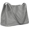 Kattee Leather Tote Bags for Women, Casual Shoulder Hobo Purses and Handbags, Top Magnetic Snap Closure(Grey)