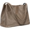 Kattee Leather Tote Bags for Women, Casual Shoulder Hobo Purses and Handbags, Top Magnetic Snap Closure(Khaki)
