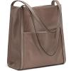 Kattee Leather Tote Shoulder Bag for Women, Leather Purse and Handbags Medium Size(Khaki)