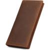 Kattee Men’s Vintage Genuine Leather Long Wallet for Checkbook Credit Cards(1-Brown)