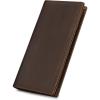Kattee Men’s Vintage Genuine Leather Long Wallet for Checkbook Credit Cards(1-Dark Brown-2)