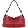 Kattee Soft Leather Hobo Handbags for Women, Genuine Top Handle Bags Vintage Shoulder Purses(Wine Red)