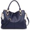 Kattee Soft Women Genuine Leather Purses and Handbags Satchel Tote Shoulder Bag(Dark Blue)
