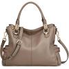 Kattee Soft Women Genuine Leather Purses and Handbags Satchel Tote Shoulder Bag(Khaki)
