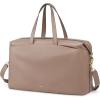 Kattee Weekender Bags for Women Leather Travel Bags for Women Duffle Overnight Duffel Carry on Large Tote Bag(Khaki)