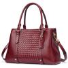 Kattee Women Soft Genuine Leather Satchel Bags Top Handle Crossbody Purses and Handbags Totes Shoulder Hobo(Wine Red)