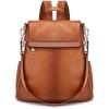 Kattee Women’s Anti-Theft Backpack Purse Genuine Leather Shoulder Bag Fashion Ladies Satchel Bags(Brown (a Bit Orange))