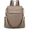 Kattee Women’s Anti-Theft Backpack Purse Genuine Leather Shoulder Bag Fashion Ladies Satchel Bags(Khaki)