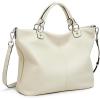 Kattee Women’s Soft Leather Tote Bag, Top Satchel Purses and Handbags(Beige)