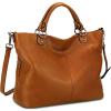 Kattee Women’s Soft Leather Tote Bag, Top Satchel Purses and Handbags(Dark Brown( Close to Orange ))