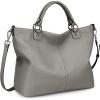 Kattee Women’s Soft Leather Tote Bag, Top Satchel Purses and Handbags(Dark Grey)