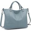 Kattee Women’s Soft Leather Tote Bag, Top Satchel Purses and Handbags(Greyish Blue)