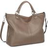 Kattee Women’s Soft Leather Tote Bag, Top Satchel Purses and Handbags(Khaki)