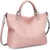 Kattee Women’s Soft Leather Tote Bag, Top Satchel Purses and Handbags(Pink)
