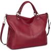 Kattee Women’s Soft Leather Tote Bag, Top Satchel Purses and Handbags(Wine Red)