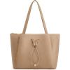Kattee Work Tote Bags for Women, Large Genuine Leather Shoulder Handbags with Laptop Compartment(Apricot)