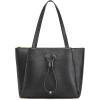 Kattee Work Tote Bags for Women, Large Genuine Leather Shoulder Handbags with Laptop Compartment(Black)