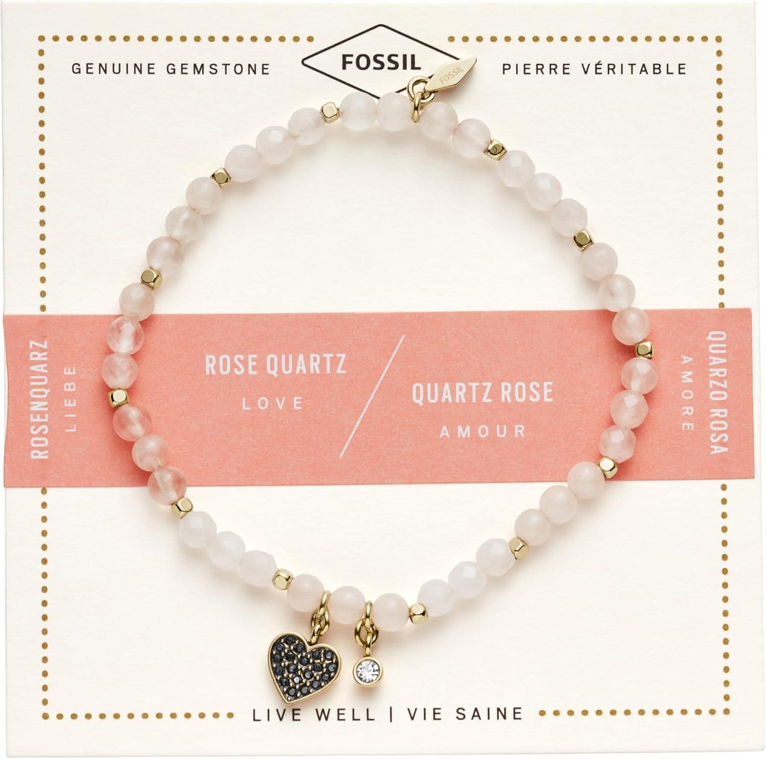 imageFossil Womens Rose GoldTone Stainless Steel Chain or Beaded Bracelet for WomenRose Gold Quartz