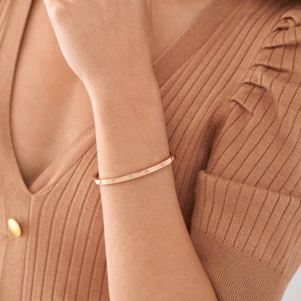 imageFossil Womens Rose GoldTone Stainless Steel Chain or Beaded Bracelet for WomenRose Gold Sadie Glitz Dot