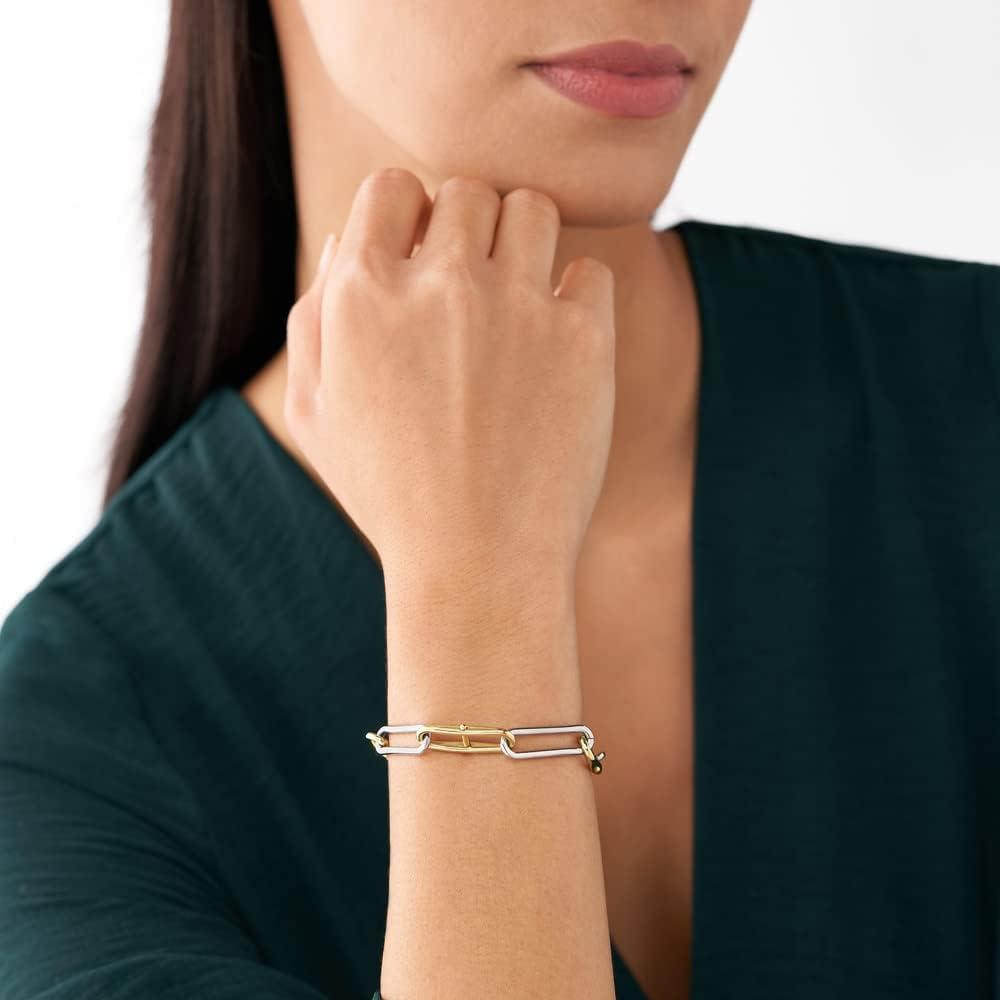 imageFossil Womens Stainless Steel Chain BraceletHeritage Two Tone