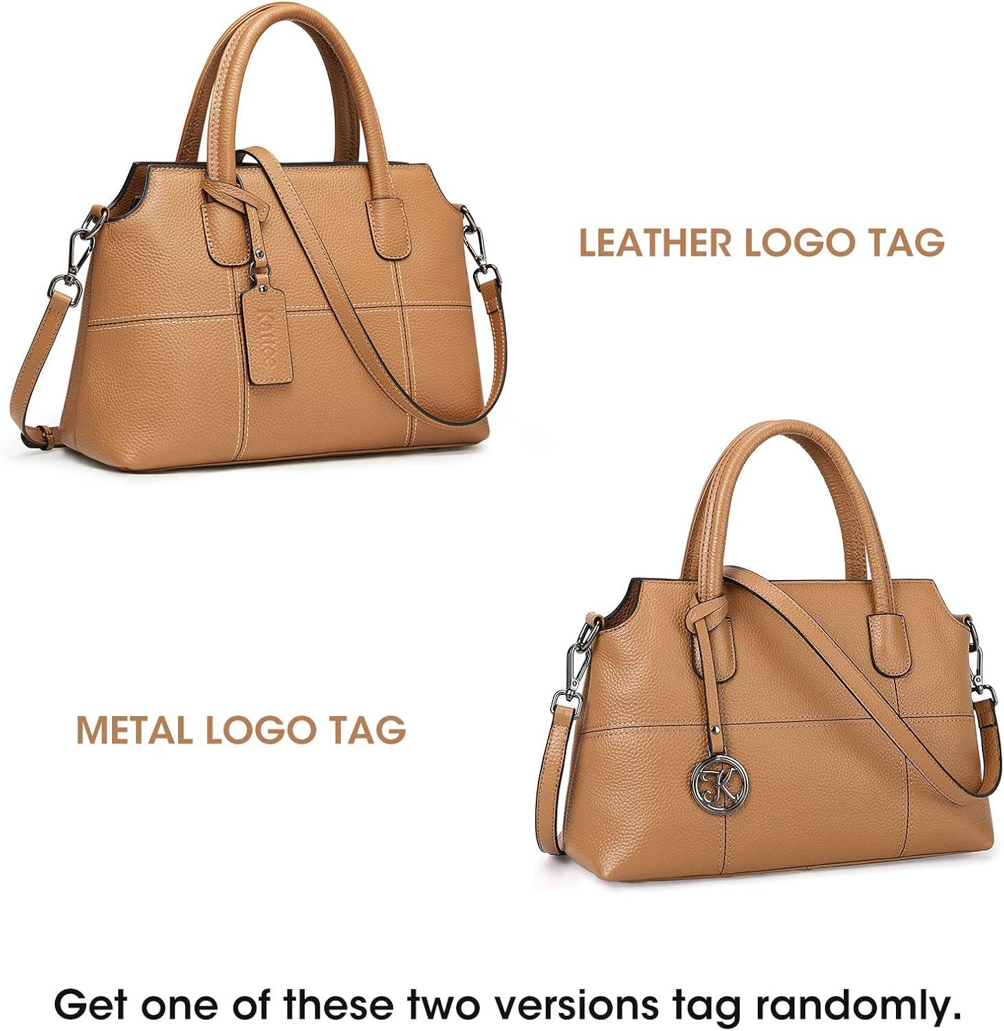 imageKattee Genuine Leather Handbags for Women Soft Hobo Satchel Shoulder Crossbody Bags Ladies PursesBrown