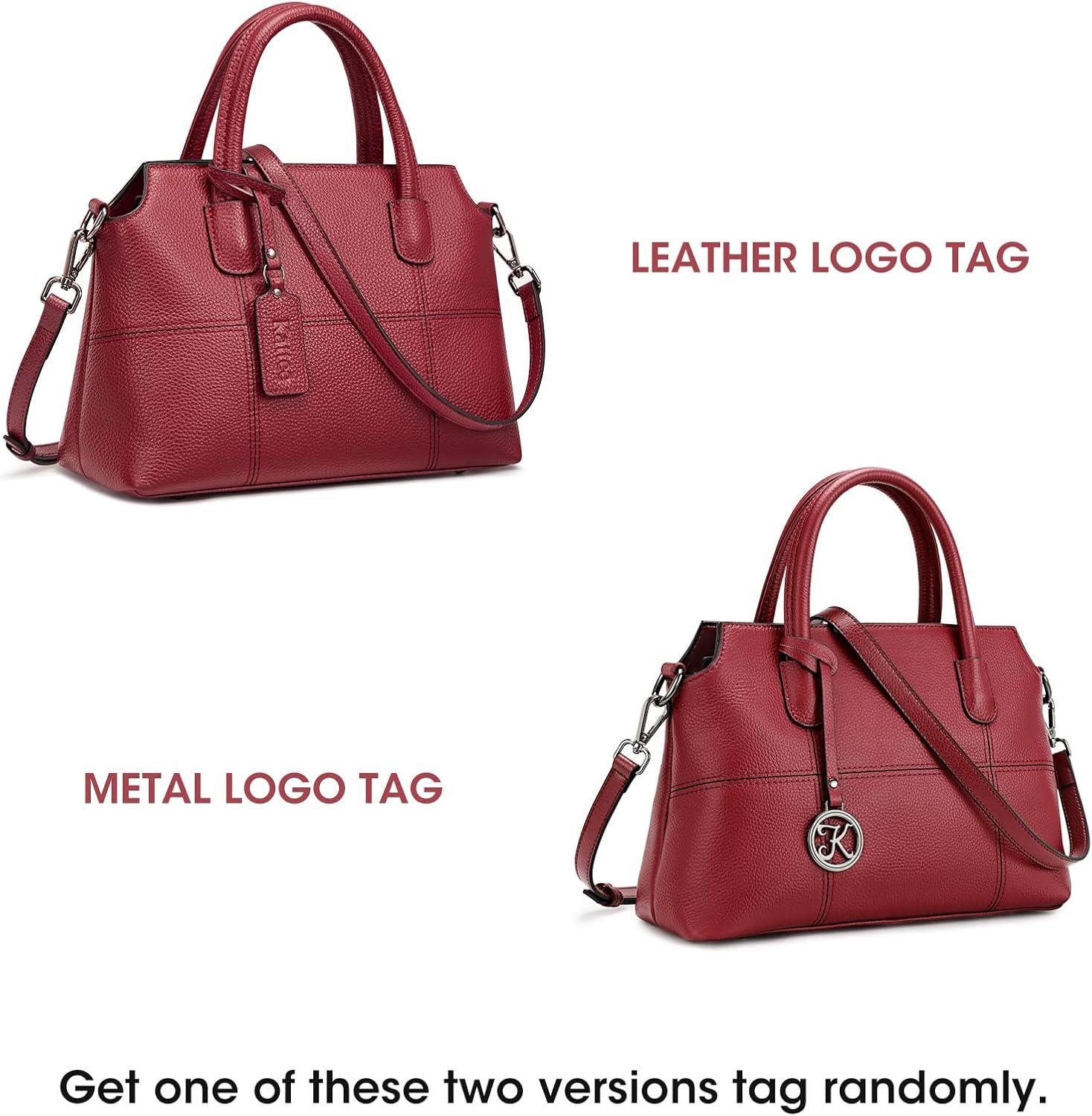 imageKattee Genuine Leather Handbags for Women Soft Hobo Satchel Shoulder Crossbody Bags Ladies PursesRed