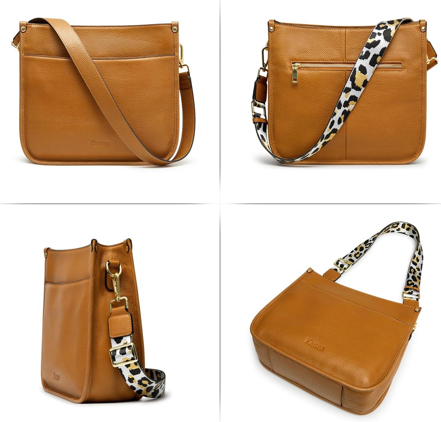 imageKattee Leather Crossbody Bags for Women Fashion Shoulder Purse Hobo Handbags with Adjustable StrapBrown