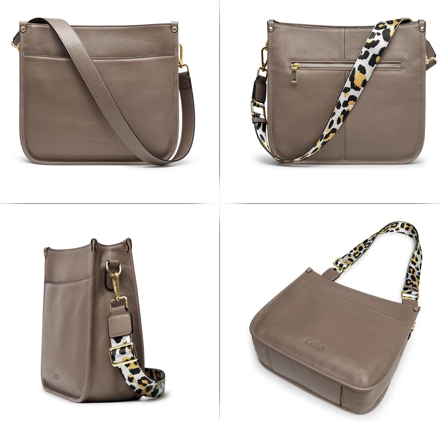 imageKattee Leather Crossbody Bags for Women Fashion Shoulder Purse Hobo Handbags with Adjustable StrapKhaki